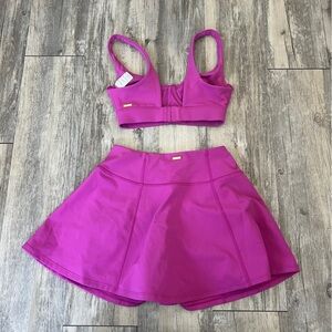 L*Space Bad and Bogey Skort and Sports Bra SET in Pink